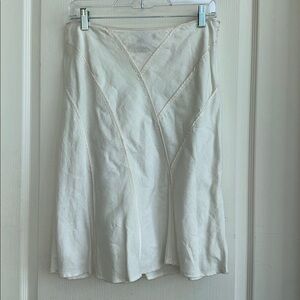White linen mini skirt